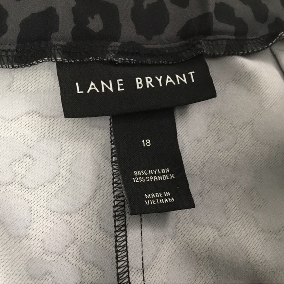 Lane Bryant Gray & Black Leopard Animal Print On The Go Pull On Ankle Pants - Picture 11 of 12